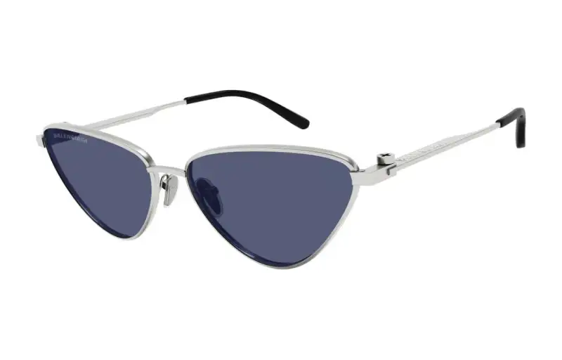 Balenciaga Metal Irregular Shape Sunglasses Unisex Silver