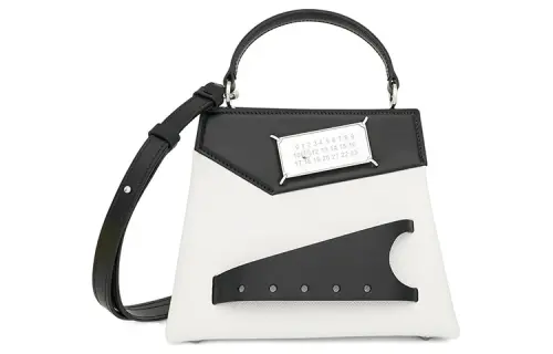 Maison Margiela Calfskin Shoulder Bag, Crossbody Bag, Handbag Small Women's Black & White