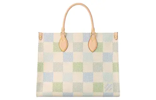 LOUIS VUITTON ONTHEGO Leather Jungle Bag, Tote Bag, Shopping Bag, Handbag Regular Women's Light Brown & Beige