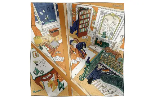 HERMES Mystère Au 24 Scarves Women's Camel