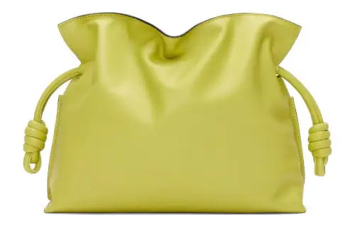 LOEWE Flamenco Cow Leather Portable One Shoulder Crossbody Clutch Regular Women's Lemon