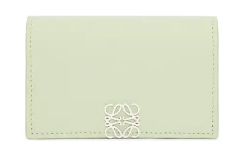 LOEWE Anagram Pebble Texture Cow Leather Wallet Women's Spring Jade