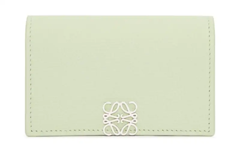 LOEWE Anagram Pebble Texture Cow Leather Wallet Women's Spring Jade