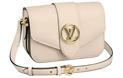 LOUIS VUITTON Pont Smooth Leather Crossbody Bag, Shoulder Bag Women's Ivory