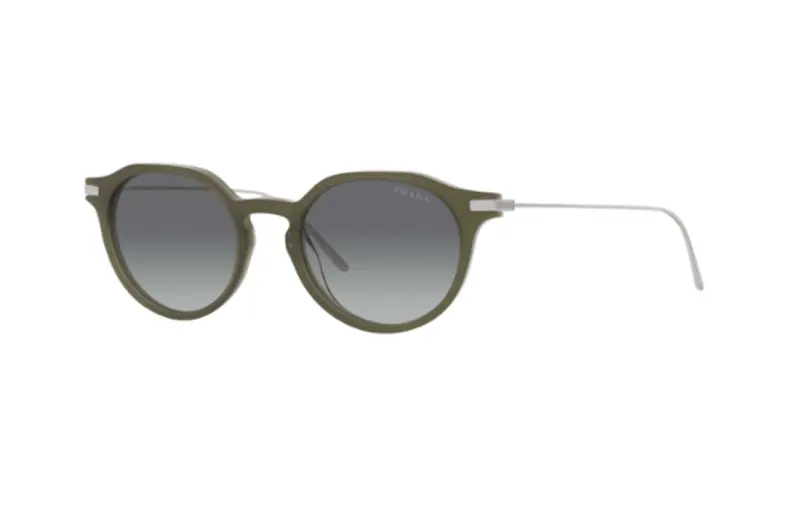 PRADA Acetate Round Sunglasses Men's Green