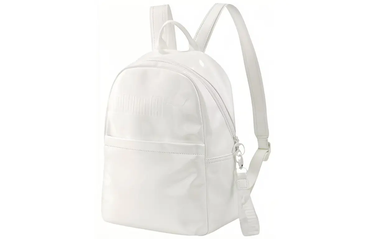 PUMA Artificial Leather Backpack Regular Women's Pearl White