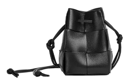 Bottega Veneta Drawstring Cassette Mini Intreccio Black