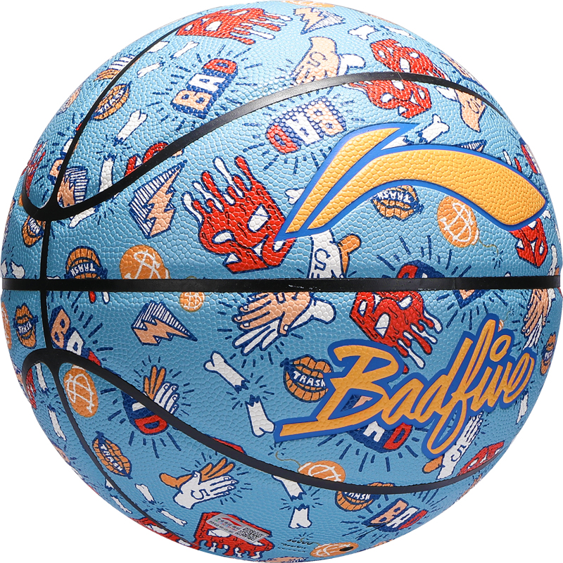 Li Ning Badfive Rubber Basketball Graffiti Blue Size 7 Training Unisex