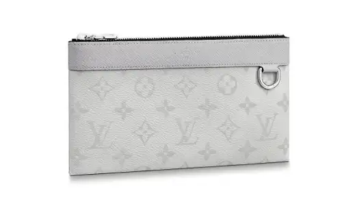 LOUIS VUITTON Discovery Pochette Monogram Antarctica Taiga Pm White