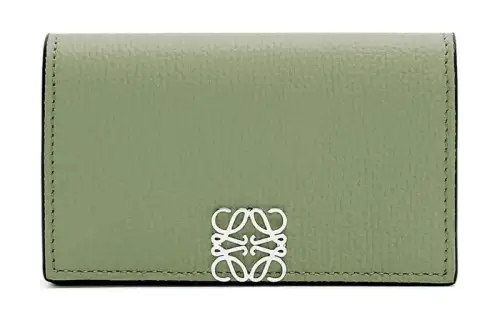 LOEWE Anagram Pebble Texture Cow Leather Wallet Women's Rosemary Green