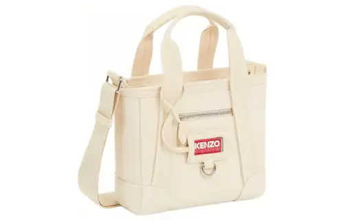 KENZO 100% Cotton Handbag Women's Ecru