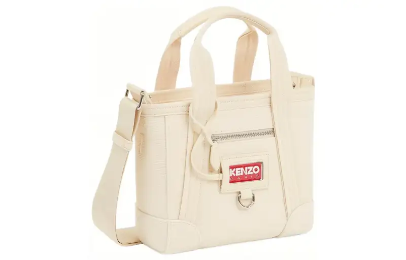 KENZO 100% Cotton Handbag Women's Ecru