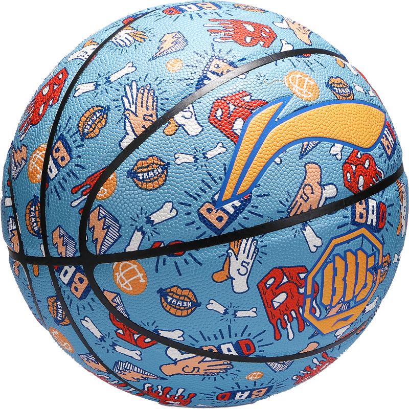 Li Ning Badfive Rubber Basketball Graffiti Blue Size 7 Training Unisex