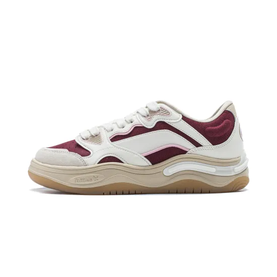 LINING Future Flow Skateboard Shoes Women's Low-Top Dark Reddish Purple/Vanilla White