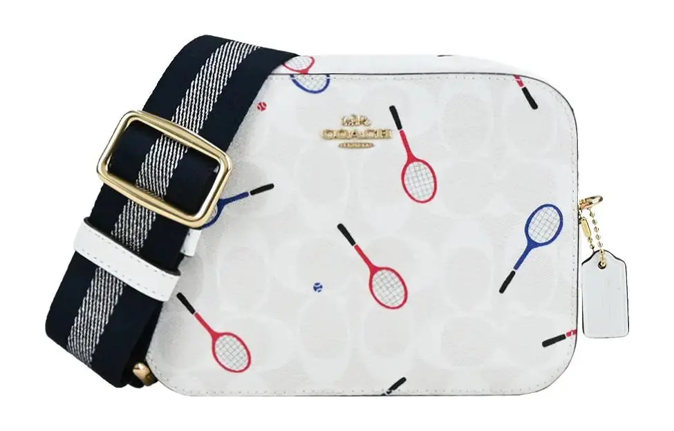 COACH Camera Leather Camera Bag, Shoulder Bag, Crossbody Bag Small Women's White