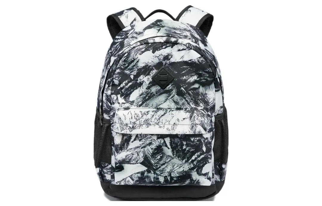 Li Ning Sports Life Collection Polyester Sports Backpack Regular Unisex Black White All Over Print