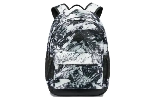 Li Ning Sports Life Collection Polyester Sports Backpack Regular Unisex Black White All Over Print