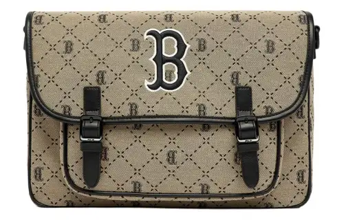 MLB Artificial Leather Polyester Nylon Backpack, Shoulder Bag, Crossbody Bag Regular Women's Brown