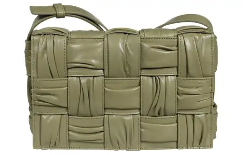 Bottega Veneta CASSETTE Cow Leather Shoulder Bag, Crossbody Bag Women's Olive Green