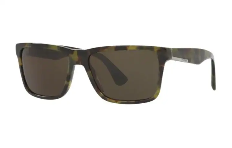 PRADA Plastic Rectangular Sunglasses Men's Dark Green
