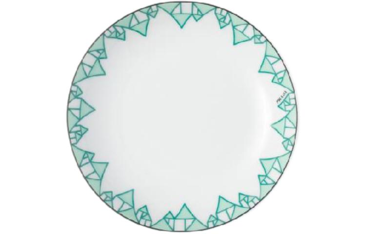 PRADA Ceramic Sauce Bowl Set of Two Printed Logo Bowl Green