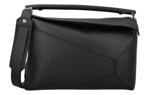 LOEWE Puzzle Classic Calfskin Shoulder Bag, Crossbody Bag, Handbag Large Women's Black