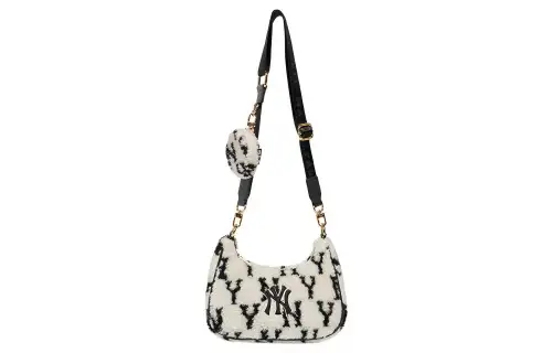 MLB Monogram Collection Polyester Combo Bag, Crossbody Bag, Shoulder Bag Regular Women's Black White