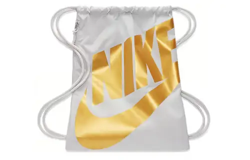 Nike Heritage Fabric Gym Bag Backpack Regular Unisex White Gold