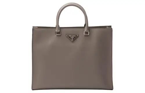 PRADA Saffiano Leather Tote Bag, Shopping Bag, Handbag Men's Gray