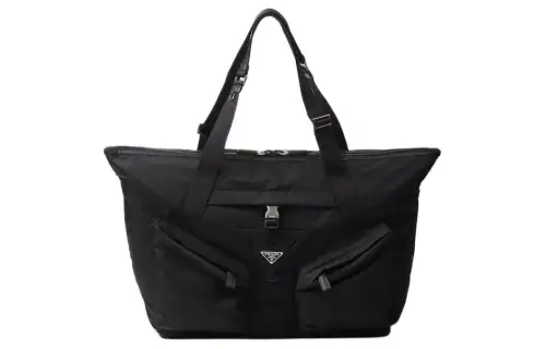 PRADA Recycled Nylon With Leather Portable One Shoulder Travel Bag Men's