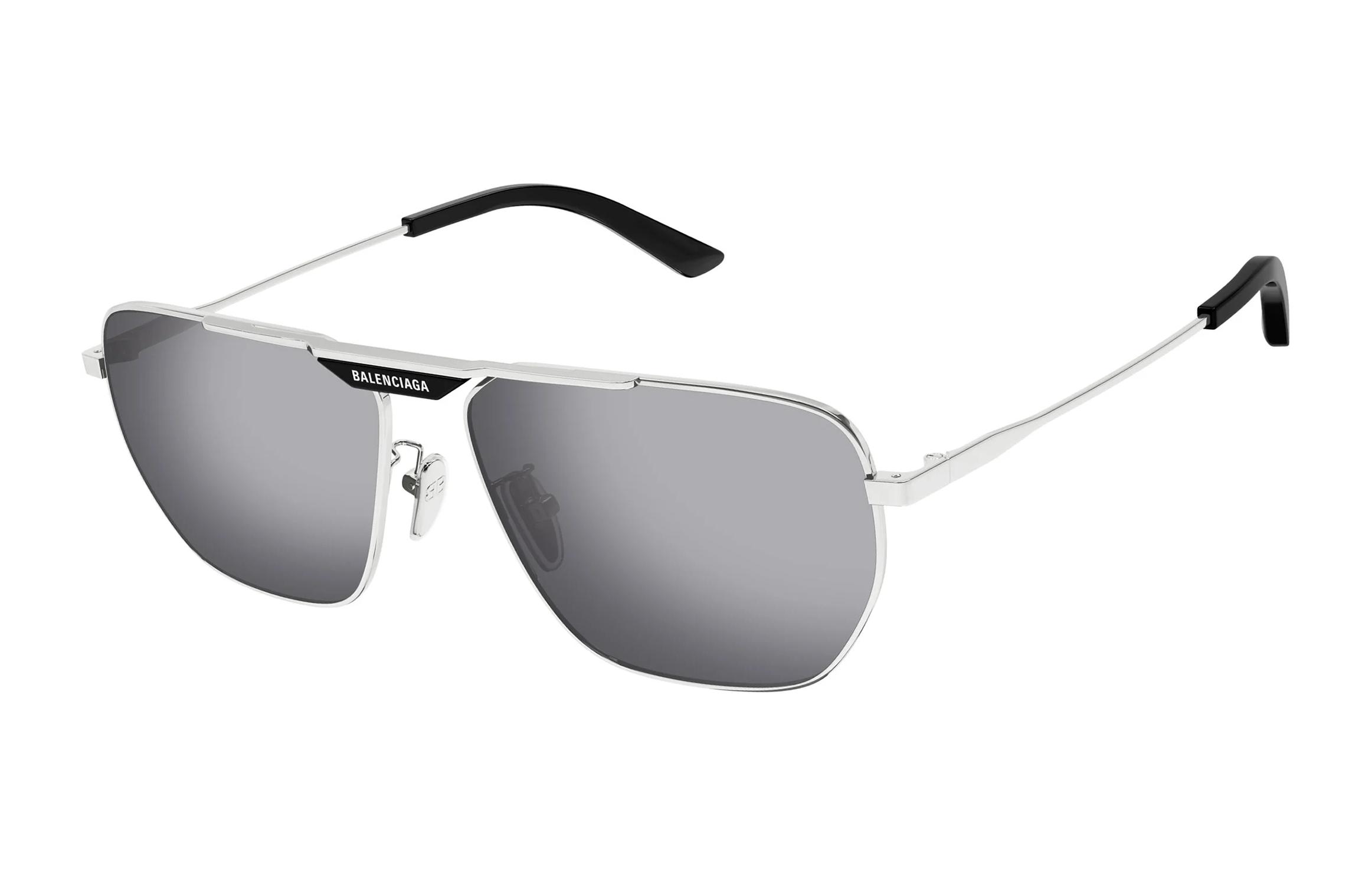 Мужские очки Balenciaga Sunglasses (серебряные)