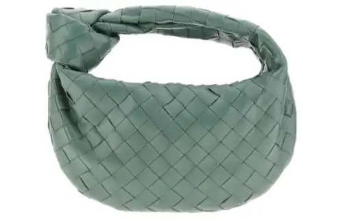 Bottega Veneta Lambskin Handbag Mini Women's Gray Green