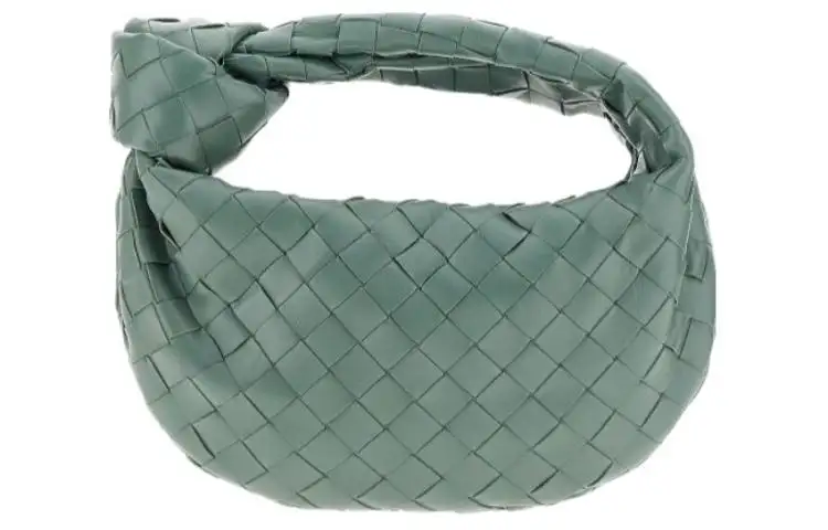 Bottega Veneta Lambskin Handbag Mini Women's Gray Green