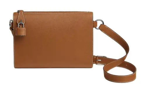 HERMES Evergrain Calfskin Shoulder Bag, Crossbody Bag Women's 37 Gold Brown