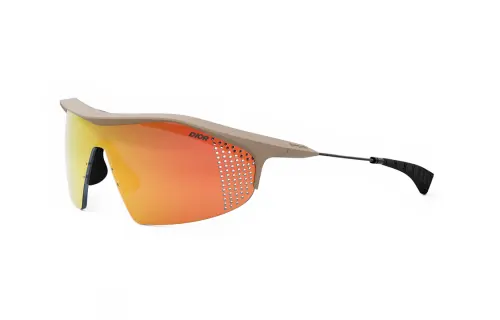 DIOR Injection Molded Plastic Irregular Shape Sunglasses Men's Beige