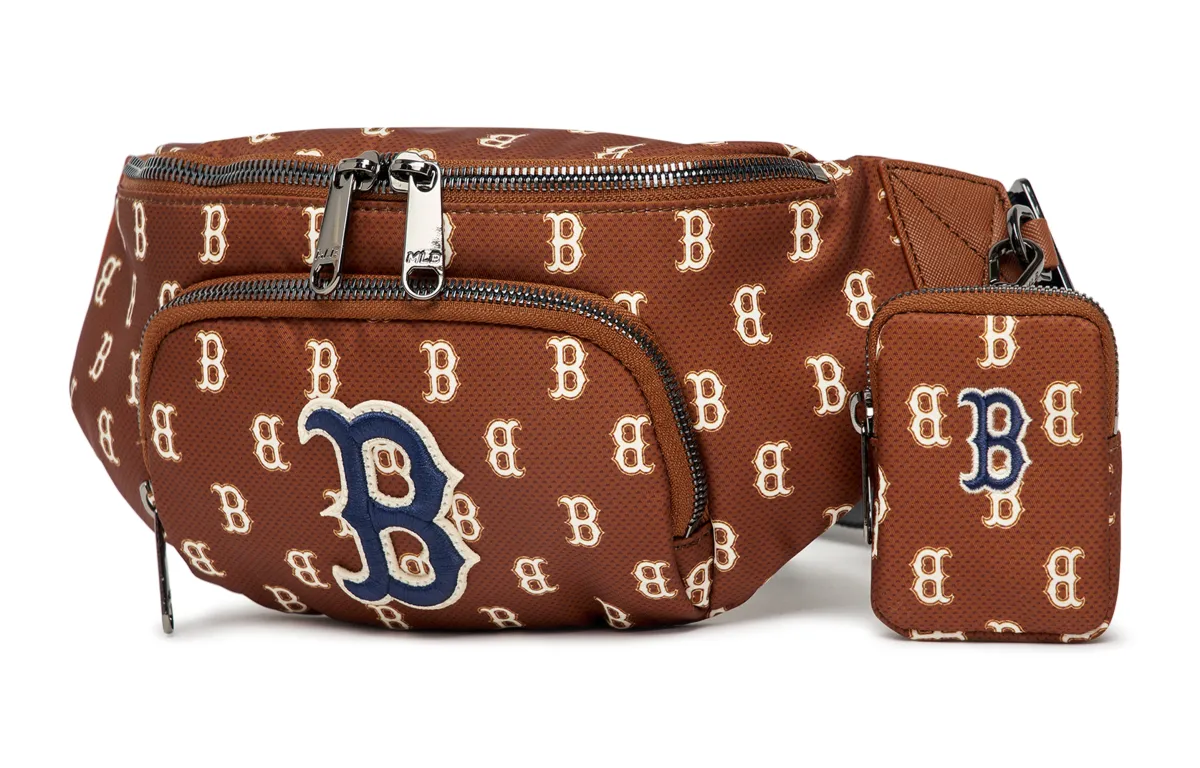 MLB Monogram Polyester Combo Bag, Crossbody Bag, Fanny Pack Regular Unisex Brown