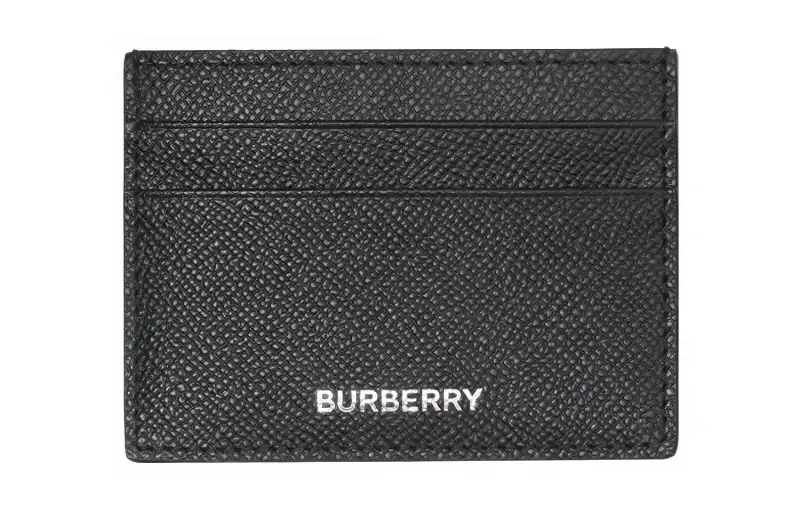 Burberry Grainy Leather Card Case 4 Card Slot Black