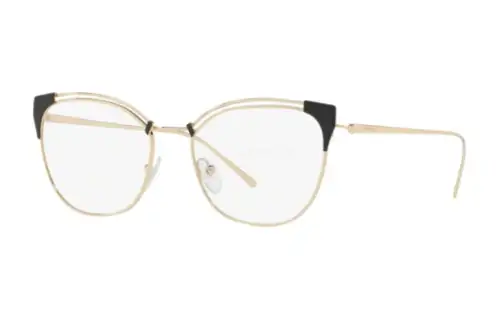 PRADA Metal Cat Eye Eyeglass Frames Unisex Gold