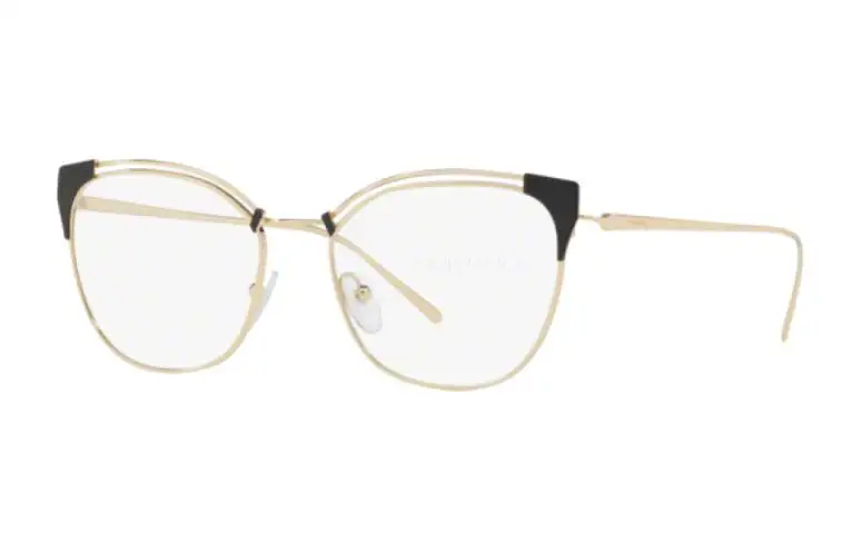 PRADA Metal Cat Eye Eyeglass Frames Unisex Gold