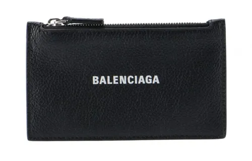 Balenciaga Grain Cow Leather Card Holder Men's Black