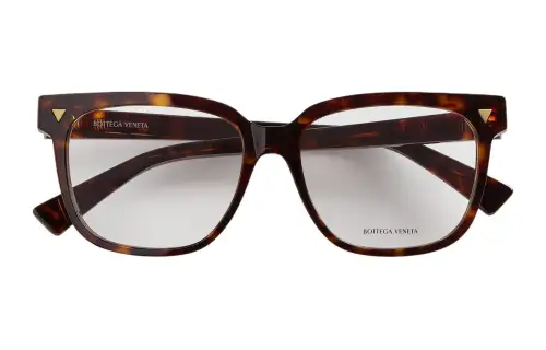 Bottega Veneta Acetate Rectangular Eyeglass Frames Women's Tortoiseshell