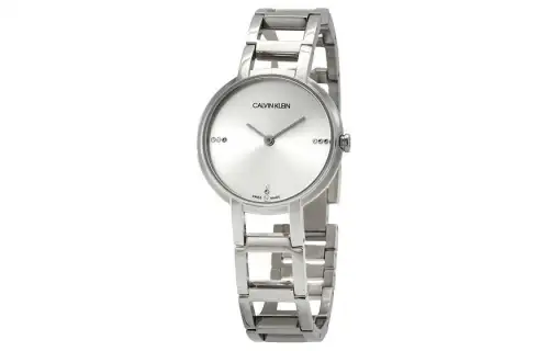 CALVIN KLEIN Wrist Watches Quartz Movement Stainless Steel Strap 32mm Silver Dial Women's Watch