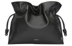LOEWE Flamenco Napa Calf Leather Portable One Shoulder Clutch Extra Large Women's Black