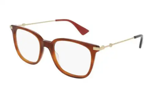 GUCCI Irregular Shape Eyeglass Frames Unisex Brown