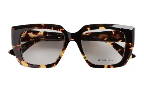 Bottega Veneta Acetate Rectangular Eyeglass Frames Women's Tortoiseshell