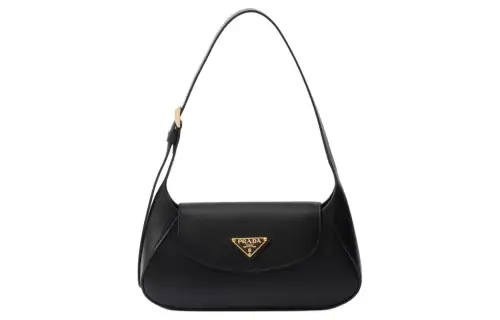 PRADA Leather Handbag, Shoulder Bag Small Women's Black