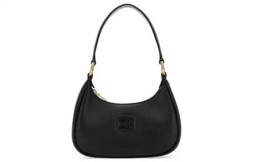 MIU MIU Leather Handbag, Shoulder Bag Women's Black