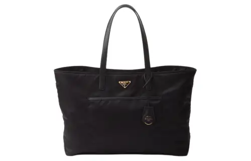 PRADA Recycled Nylon With Saffiano Leather Handbag Large Women's Black