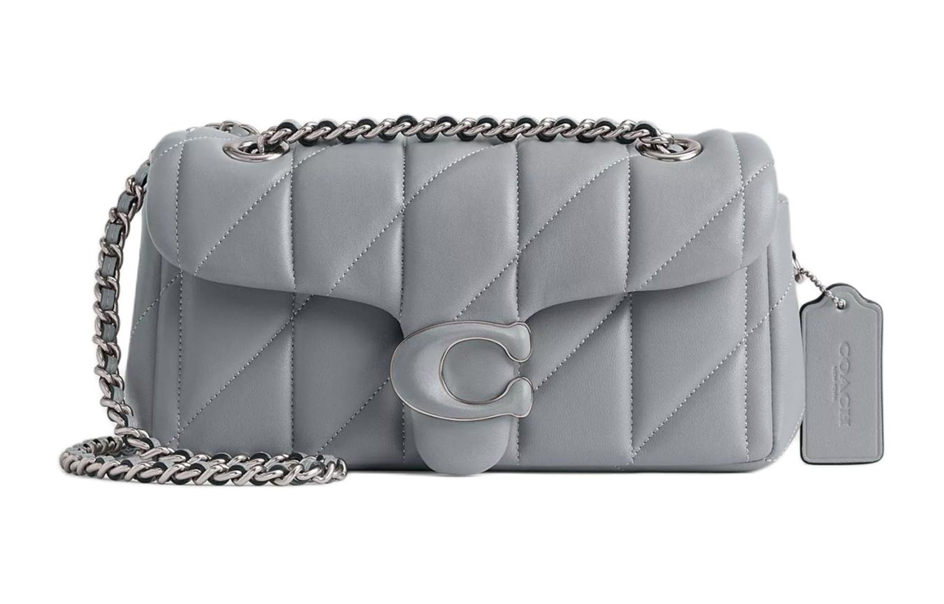 COACH Tabby Nappa Leather God Of Wine Bag, Portable Crossbody Bag, Shoulder Bag Small Women's Gray Blue