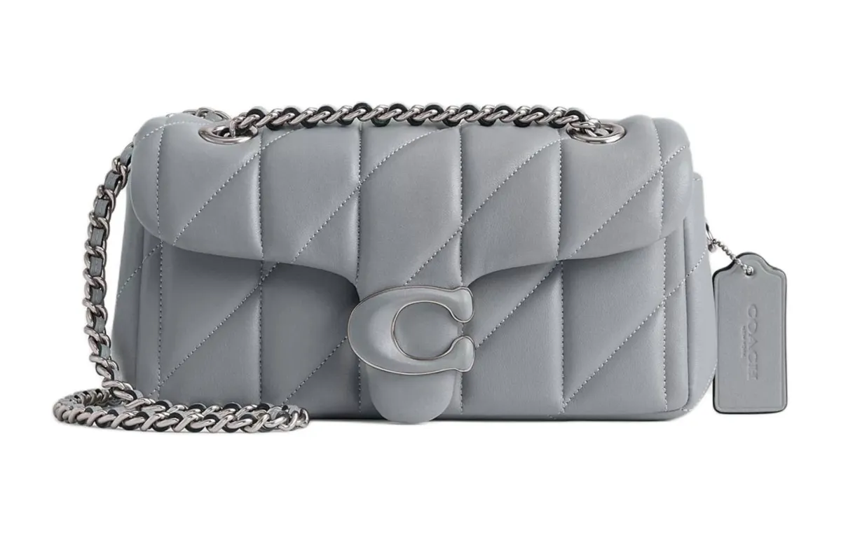COACH Tabby Sheepskin Bacchus Bag, Crossbody Bag, Shoulder Bag Small Women's Gray Blue